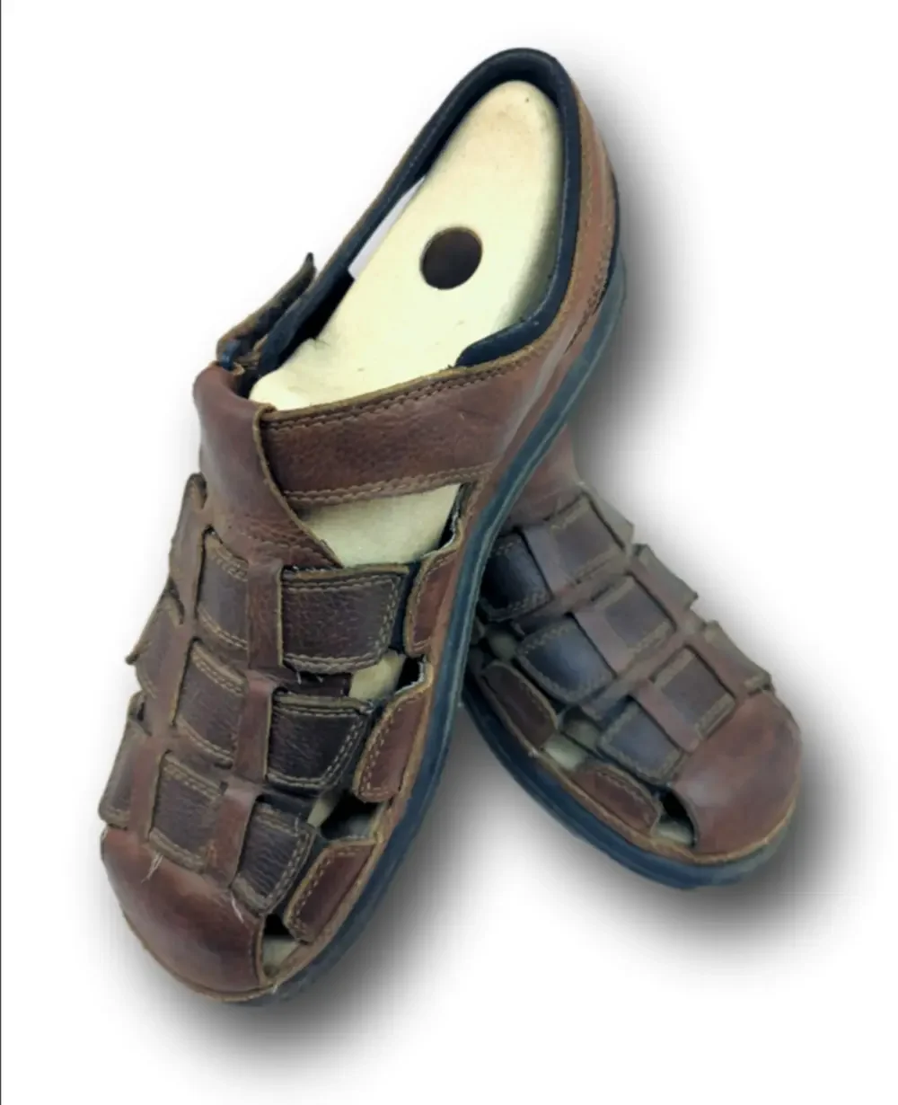 Men's Dockers Leather Fisherman Sandals Size 13M Brown